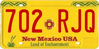 NM license plate 702RJQ