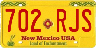 NM license plate 702RJS