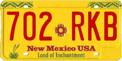 NM license plate 702RKB