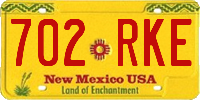 NM license plate 702RKE