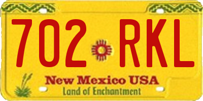 NM license plate 702RKL
