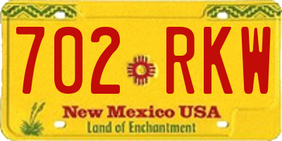 NM license plate 702RKW