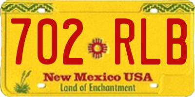 NM license plate 702RLB
