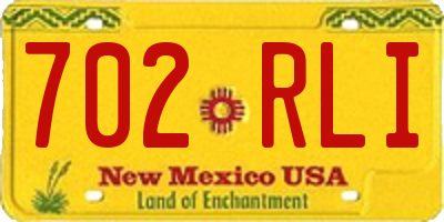 NM license plate 702RLI