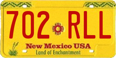 NM license plate 702RLL