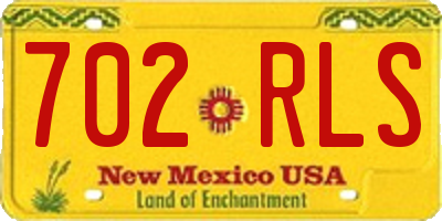 NM license plate 702RLS