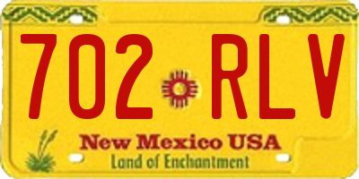 NM license plate 702RLV