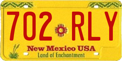 NM license plate 702RLY