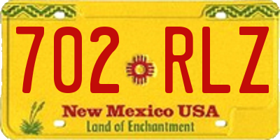 NM license plate 702RLZ