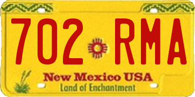 NM license plate 702RMA