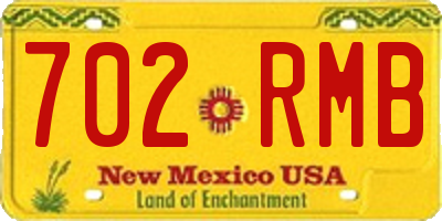 NM license plate 702RMB
