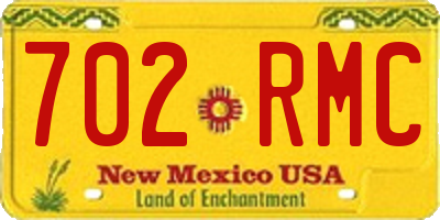 NM license plate 702RMC