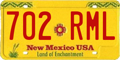 NM license plate 702RML