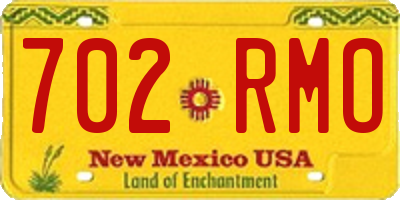 NM license plate 702RMO