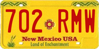 NM license plate 702RMW