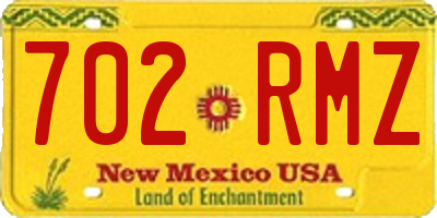 NM license plate 702RMZ