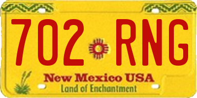 NM license plate 702RNG