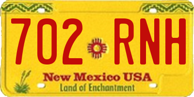 NM license plate 702RNH