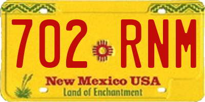 NM license plate 702RNM