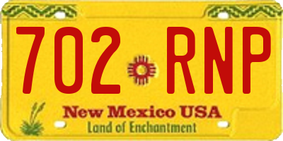 NM license plate 702RNP