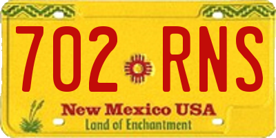 NM license plate 702RNS