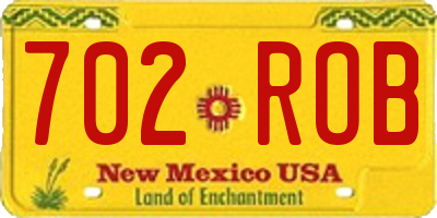 NM license plate 702ROB