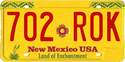 NM license plate 702ROK