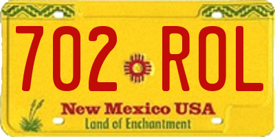 NM license plate 702ROL