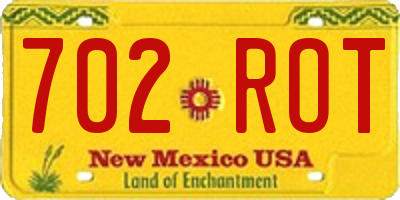 NM license plate 702ROT