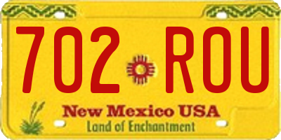 NM license plate 702ROU