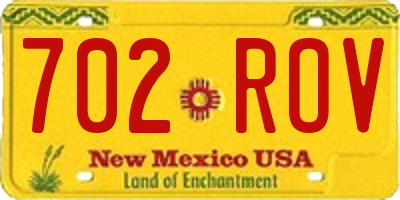 NM license plate 702ROV