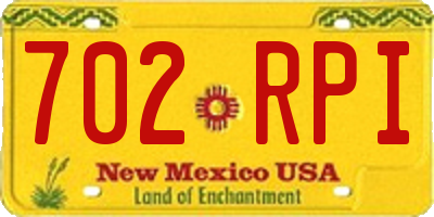 NM license plate 702RPI