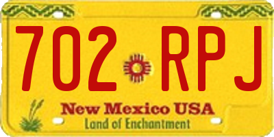 NM license plate 702RPJ