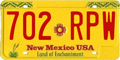 NM license plate 702RPW
