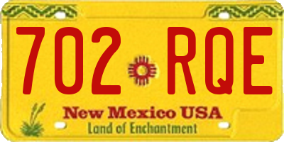 NM license plate 702RQE