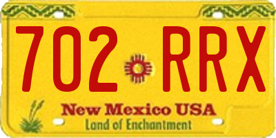 NM license plate 702RRX