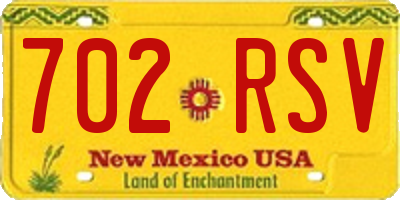 NM license plate 702RSV