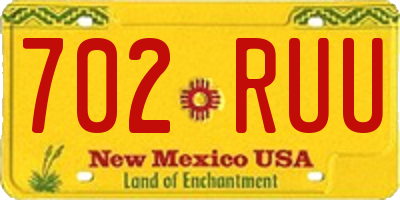 NM license plate 702RUU