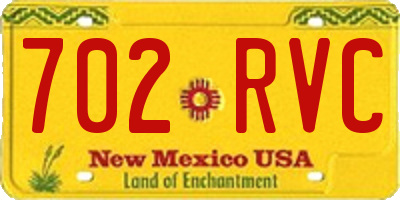 NM license plate 702RVC