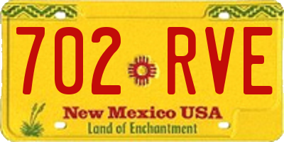 NM license plate 702RVE