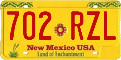 NM license plate 702RZL