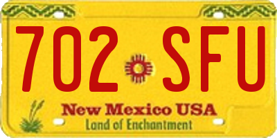 NM license plate 702SFU