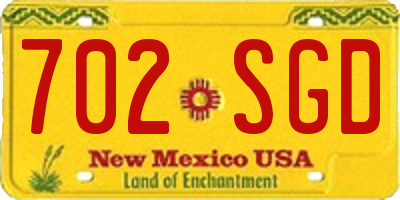 NM license plate 702SGD