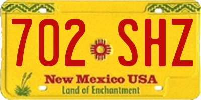 NM license plate 702SHZ