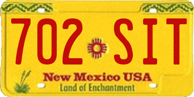 NM license plate 702SIT