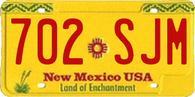 NM license plate 702SJM