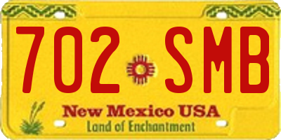 NM license plate 702SMB