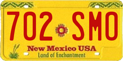 NM license plate 702SMO