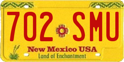 NM license plate 702SMU