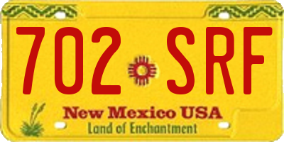 NM license plate 702SRF